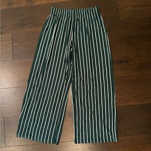 LAKE green striped pajama pants